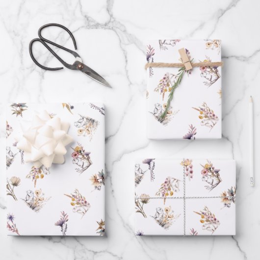 Prairie Dog Wildblume Wrapping Paper Geschenkpapier Set (Vorderseite)