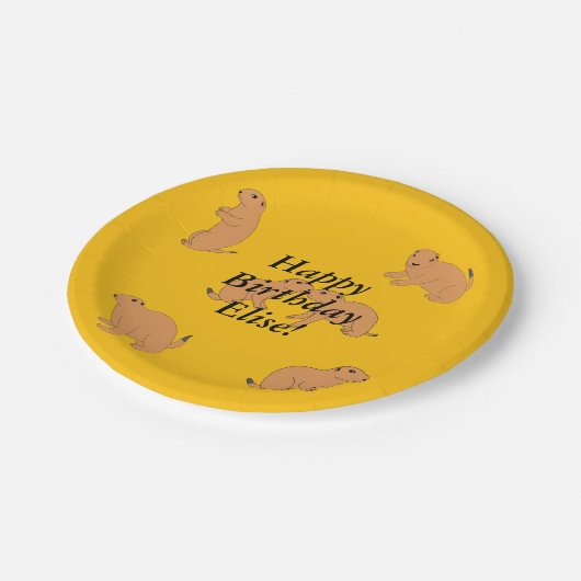 Prairie Dogs Birthday Pappteller (Schrägansicht)