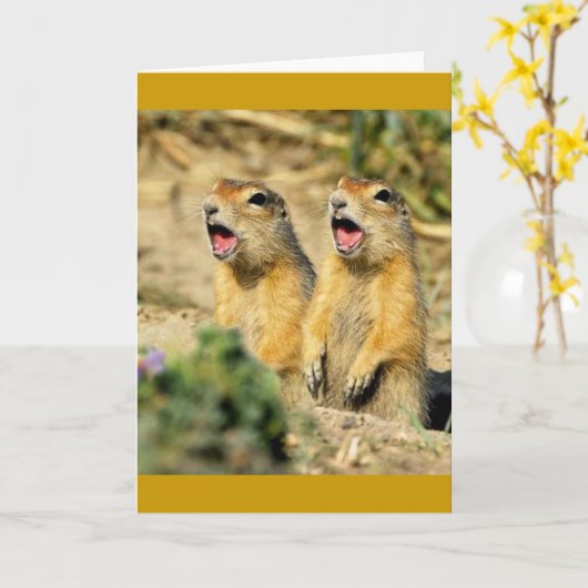 Prairie Dogs singen Karte (Gelbe Blume)