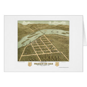 Prairie Du Sac, panoramische Karte WI - 1870