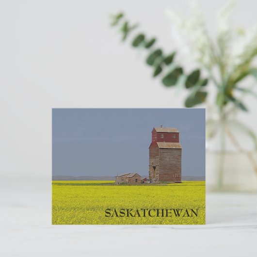 Prairie Elevator Landscape Postcard Postkarte (Stehend Vorderseite)