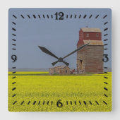 Prairie Elevator Landscape Square Uhr (Vorderseite)