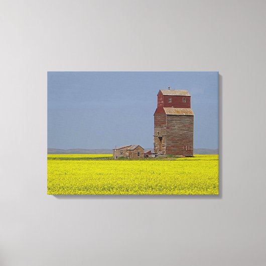 Prairie Elevator Landschaft Stretch Canvas Print Leinwanddruck (Vorderseite)