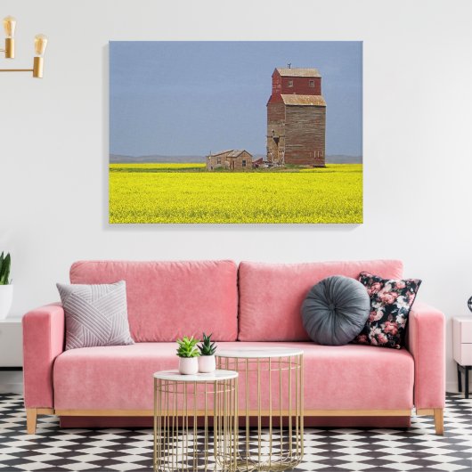 Prairie Elevator Landschaft Stretch Canvas Print Leinwanddruck (Insitu (Wohnzimmer))