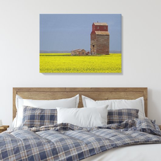 Prairie Elevator Landschaft Stretch Canvas Print Leinwanddruck (Insitu (Schlafzimmer))