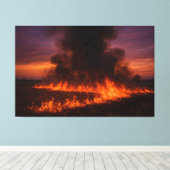 Prairie Fire Dramatic Texas Landscape Print Leinwanddruck (Insitu (Holzboden))