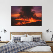 Prairie Fire Dramatic Texas Landscape Print Leinwanddruck (Insitu (Schlafzimmer))
