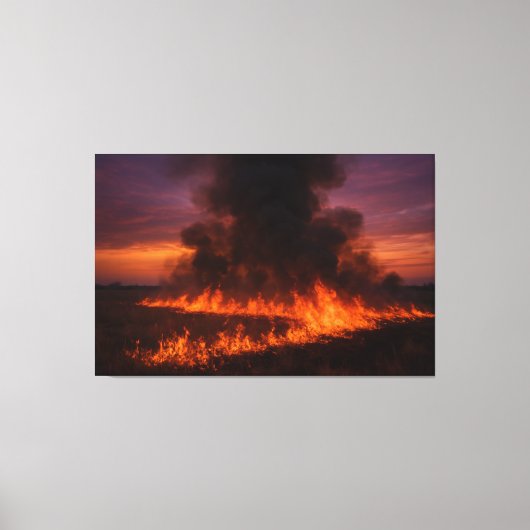 Prairie Fire Dramatic Texas Landscape Print Leinwanddruck (Vorderseite)