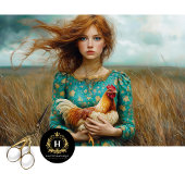 Prairie Girl mit Hühnerdekoupage Seidenpapier