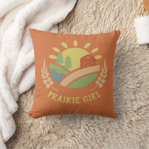 Prairie Girl Throw Pillow Kissen