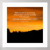 Prairie Hill Sunset Silhouette Foto Poster (Vorne)