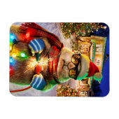 Prairie Hund mit Weihnachtslicht Magnet (Horizontal)
