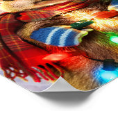 Prairie Hund mit Weihnachtslicht Poster (Ecke)