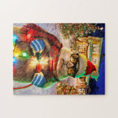 Prairie Hund mit Weihnachtslicht Puzzle (Horizontal)