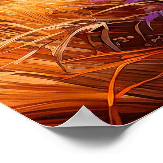 Prairie-Illustration landschaftlich Poster (Ecke)