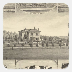Prairie Lawn Farm, Nebraska Quadratischer Aufkleber