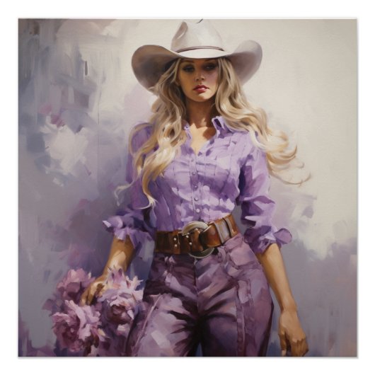 Prairie Lila: Cowgirl Wall Art Poster (Vorderseite)