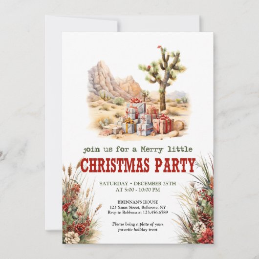 Prairie Ranch Christmas Party Invitation Einladung (Vorderseite)