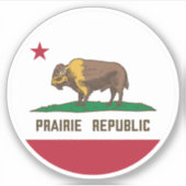 Prairie Republic Bison Flag Große Ebenen Aufkleber (Vorderseite)