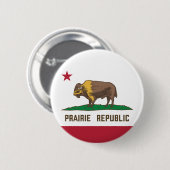 Prairie Republic Bison Flag Große Ebenen Button (Vorne & Hinten)