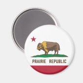 Prairie Republic Bison Flag Große Ebenen Magnet (Vorderseite/Rückseite)