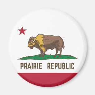 Prairie Republic Bison Flag Große Ebenen Magnet