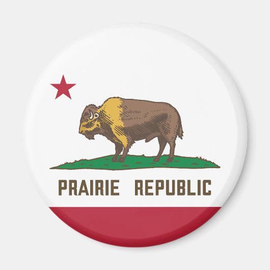 Prairie Republic Bison Flag Große Ebenen Magnet (Vorne)