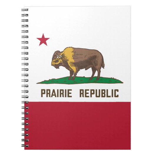 Prairie Republic Bison Flag Große Ebenen Notizblock (Vorderseite)
