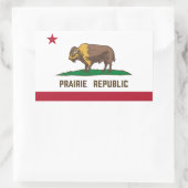 Prairie Republic Bison Flag Große Ebenen Rechteckiger Aufkleber (Tasche)