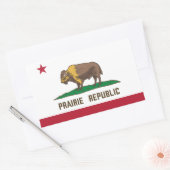 Prairie Republic Bison Flag Große Ebenen Rechteckiger Aufkleber (Umschlag)