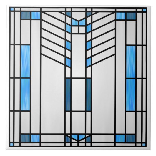 Prairie School Style Interpretation Nr. 1 Fliese (Vorderseite)