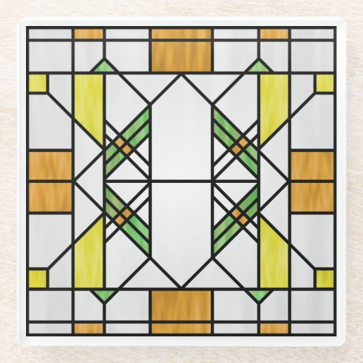 Prairie School Style Interpretation Nr. 2 Glasuntersetzer (Vorderseite)