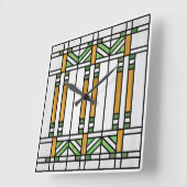 Prairie School Style Interpretation Nr. 4 Quadratische Wanduhr (Winkel)