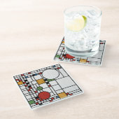 Prairie School Style Interpretation Nr. 5 Glasuntersetzer (Schrägansicht)