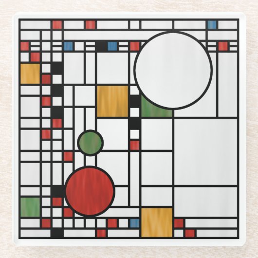 Prairie School Style Interpretation Nr. 5 Glasuntersetzer (Vorderseite)