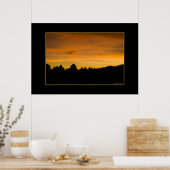 Prairie Sunset Treeline Silhouette Fotografie Poster (Küche)