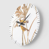 Prairie Warbler Audubon Yellow Bird Große Wanduhr (Winkel)