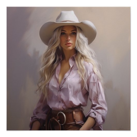 Prairie-Wildblume: Cowgirl Wall Art Poster (Vorderseite)