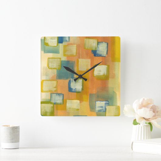 Prairie Zuhause I Quadratische Wanduhr (Zuhause)