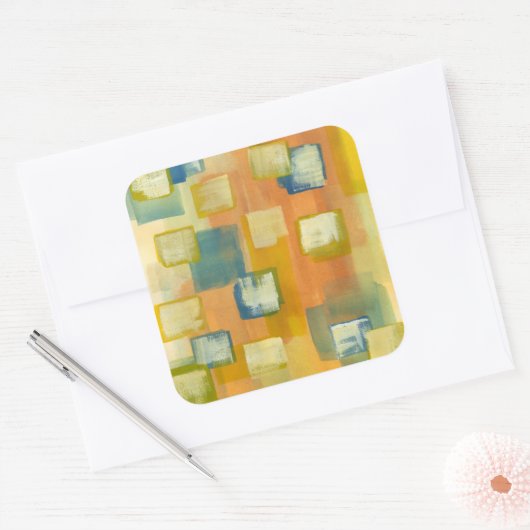 Prairie Zuhause I Quadratischer Aufkleber (Umschlag)