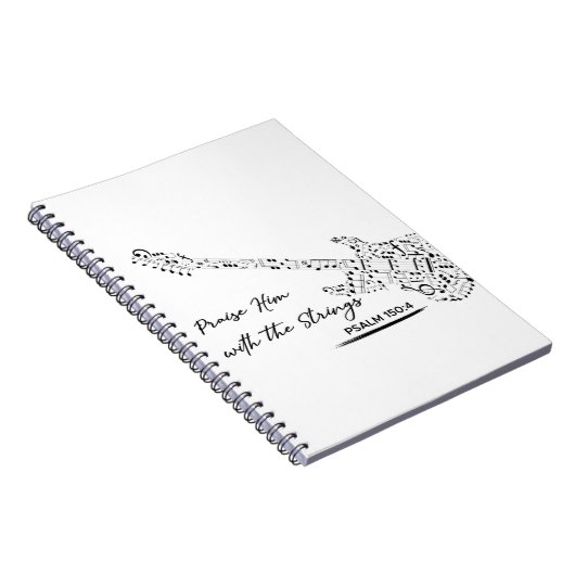 Praise Him With The Strings - Psalm 150:4 Notizblock (Rechte Seite)