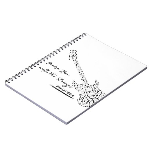 Praise Him With The Strings - Psalm 150:4 Notizblock (Linke Seite)