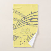 PRAISIEREN SIE DIE LORD-Musiknoten gelb Badhandtuch Set (Handtuch)