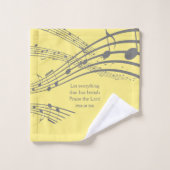 PRAISIEREN SIE DIE LORD-Musiknoten gelb Badhandtuch Set (Waschlappen)