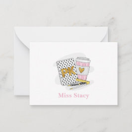 PräK Lehrer Wertschätzung White Notebook-Kaffee Mitteilungskarte