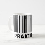 praktikant Barcodeaufkleber Kaffeetasse (Vorderseite Links)