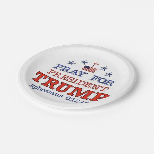 PRAKTIKEN FÜR TRUMP-Papier-Teller Pappteller (Schrägansicht)