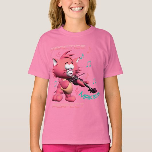 PRAKTIKEN MACHT PERFEKTES PINK T-Shirt (Vorderseite)