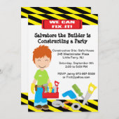 Praktische Fix It Boys Birthday Einladung (Vorne/Hinten)