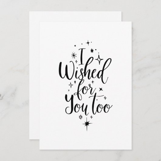 Praktische Magic Card "Ich wünschte auch dir" Dankeskarte (Vorne/Hinten)